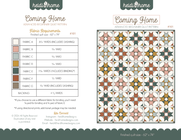 A page of the website for a quilt.