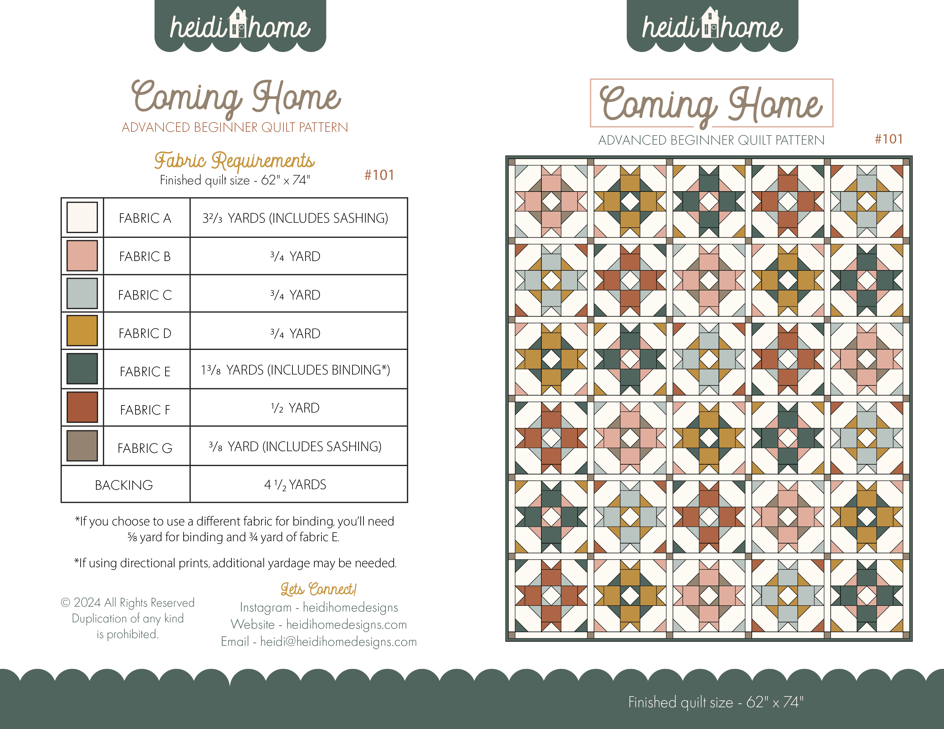 A page of the website for a quilt.