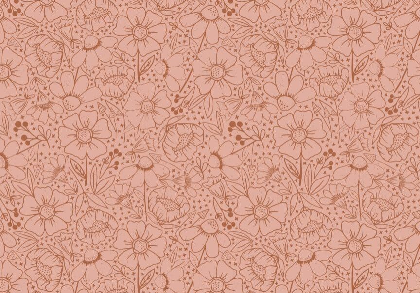 A pink floral pattern with small flowers.